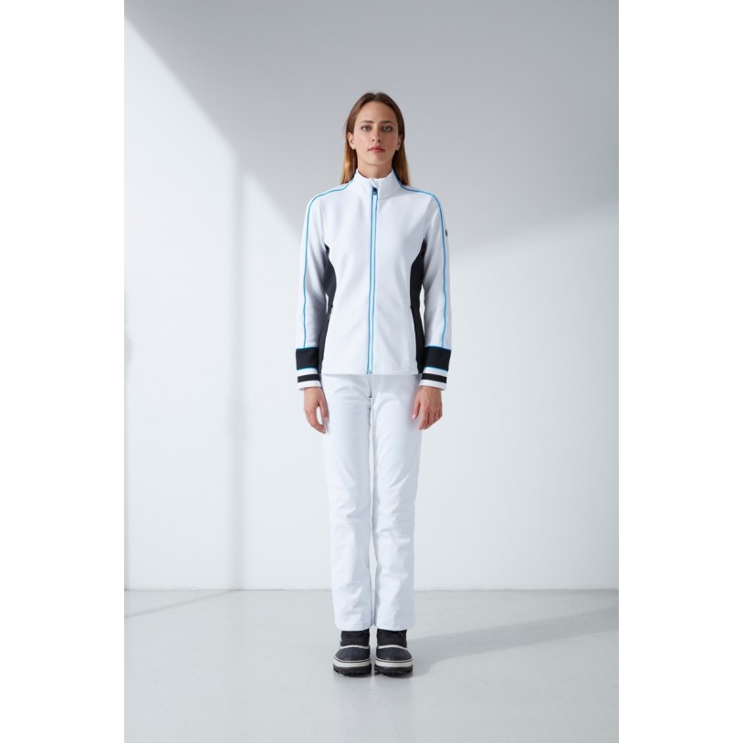 Womens stretch fleece jacket multico white