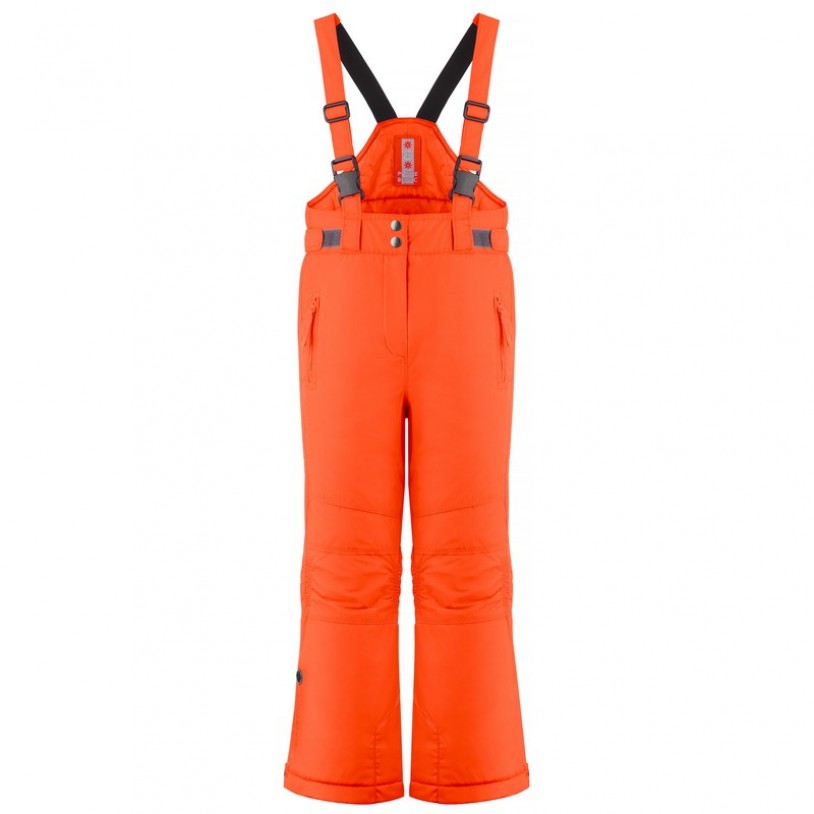 Girls ski pants puffin orange