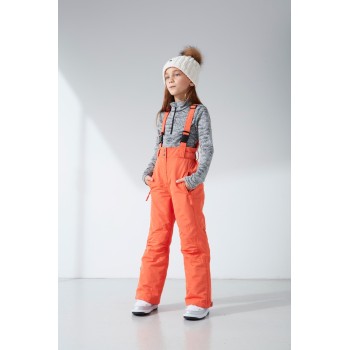 Girls ski pants puffin orange