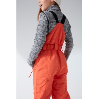 Girls ski pants puffin orange