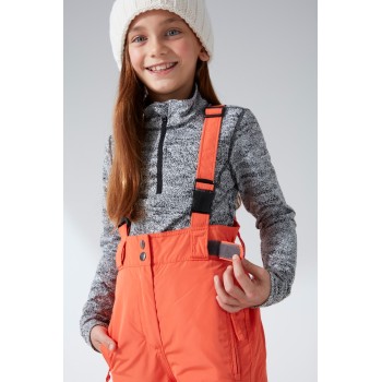 Girls ski pants puffin orange