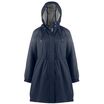 Womens rain coat silver oxford blue