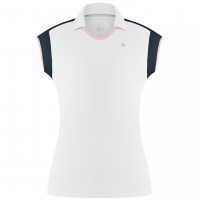 Womens polo shirt white/oxford blue