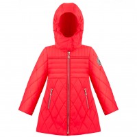 Girls quilted coat techno red