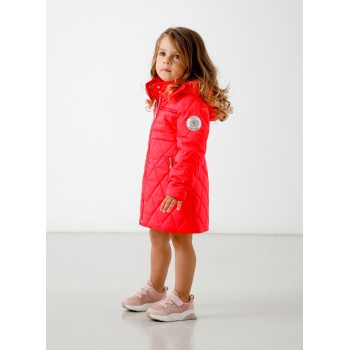 Girls quilted coat techno red