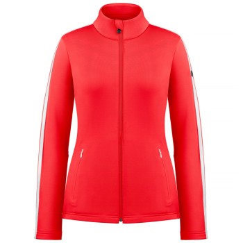 Womens stretch fleece jacket scarlet red