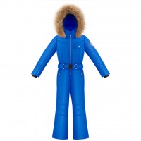 Girls overall king blue with fake fur