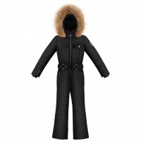 Girls overall embo black with fake fur