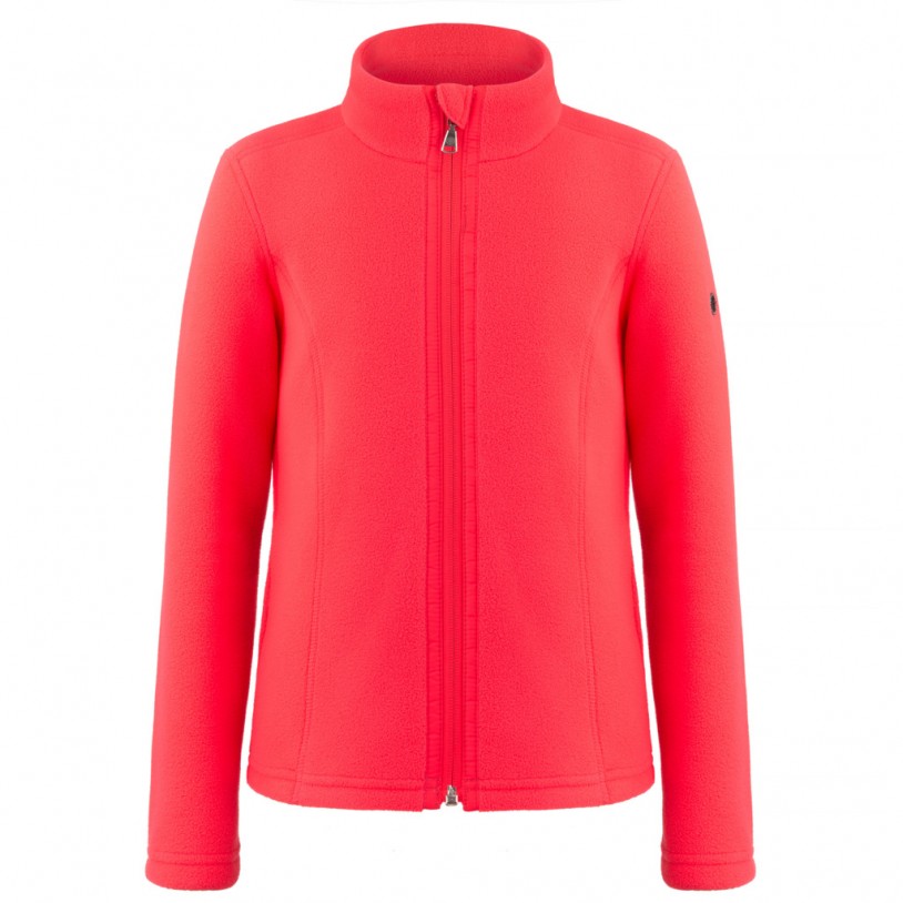 Girls fleece jacket sherpa techno red