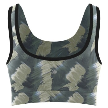 Womens crop top paint art green