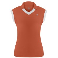 Womens polo shirt electro orange/white