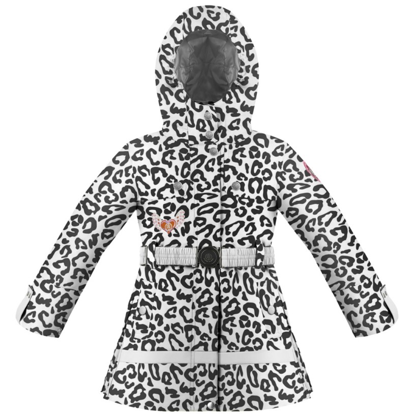 Girls raincoat leopard white