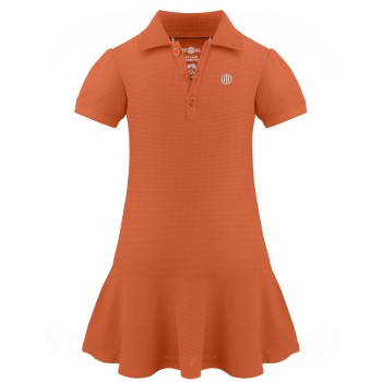 Girls polo dress electro orange