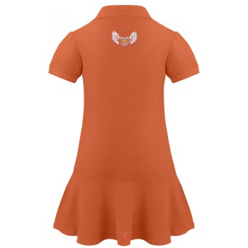 Girls polo dress electro orange