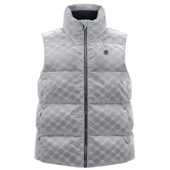 Womens synthetic down vest shiny silver