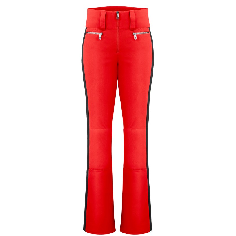 Womens stretch ski pants scarlet red/black