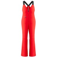 Womens stretch bib pants scarlet red