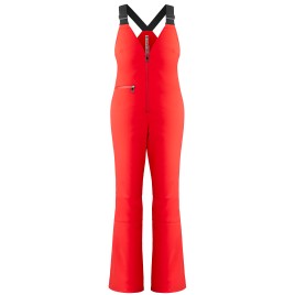 Womens stretch bib pants scarlet red