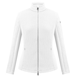 Womens stretch fleece smock white