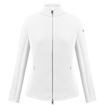 Womens stretch fleece smock white