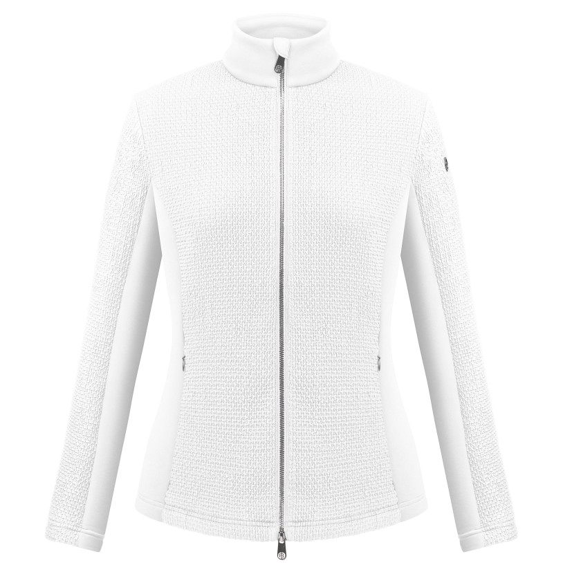 Womens stretch fleece smock white