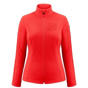 Womens stretch fleece jacket scarlet red