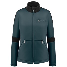 Womens stretch fleece jacket ever green