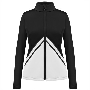 Womens stretch fleece jacket black/white