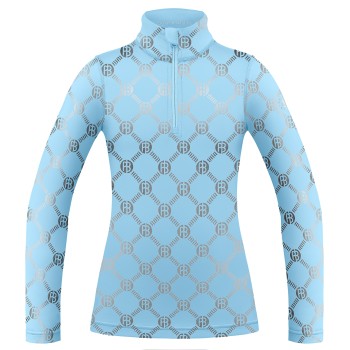 Womens base layer with zip monogram starlight blue