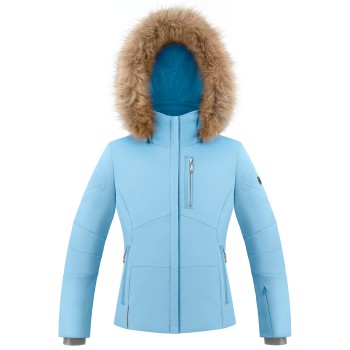 Girls stretch ski jacket fancy starlight with fake fur