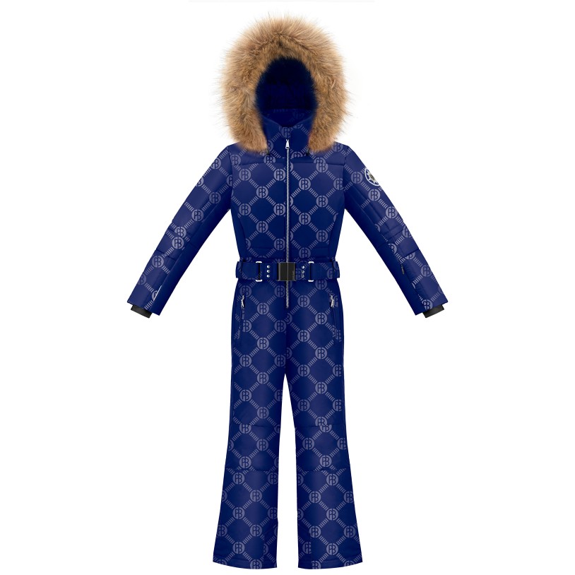 Girls overall embo infinity blue with fake fur