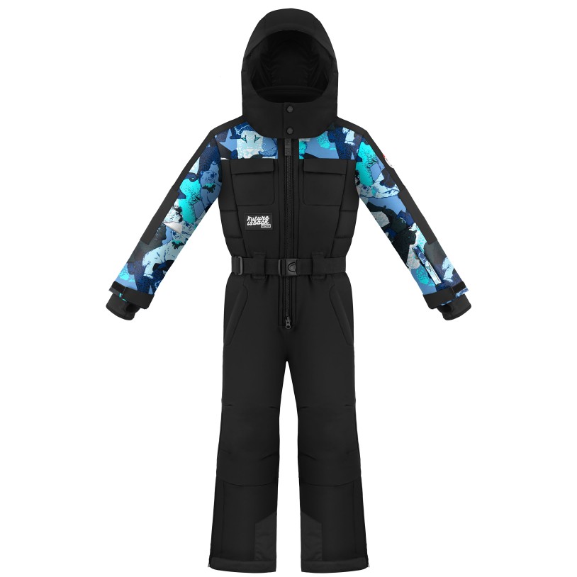 Boys ski overall black/nature blue