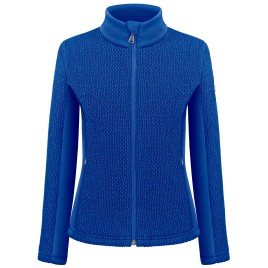 Girls stretch fleece jacket smock infinity blue