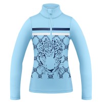 Girls base layer leopard starlight blue