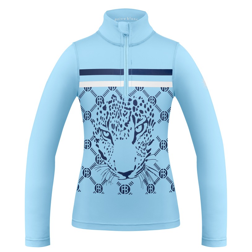 Girls base layer leopard starlight blue