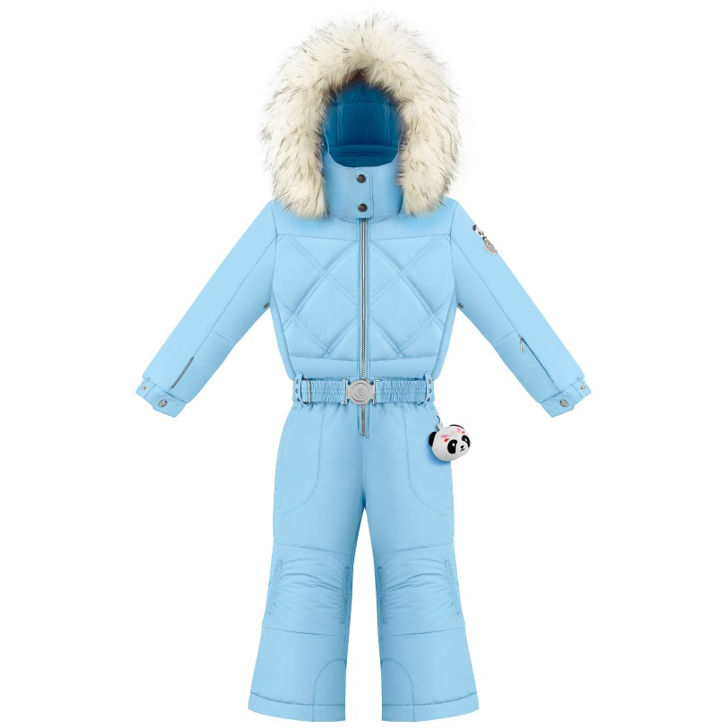 Girls overall starlight blue with fake fur