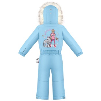 Girls overall starlight blue with fake fur