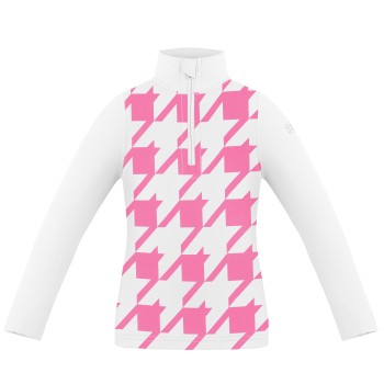 Girls base layer check lolly pink