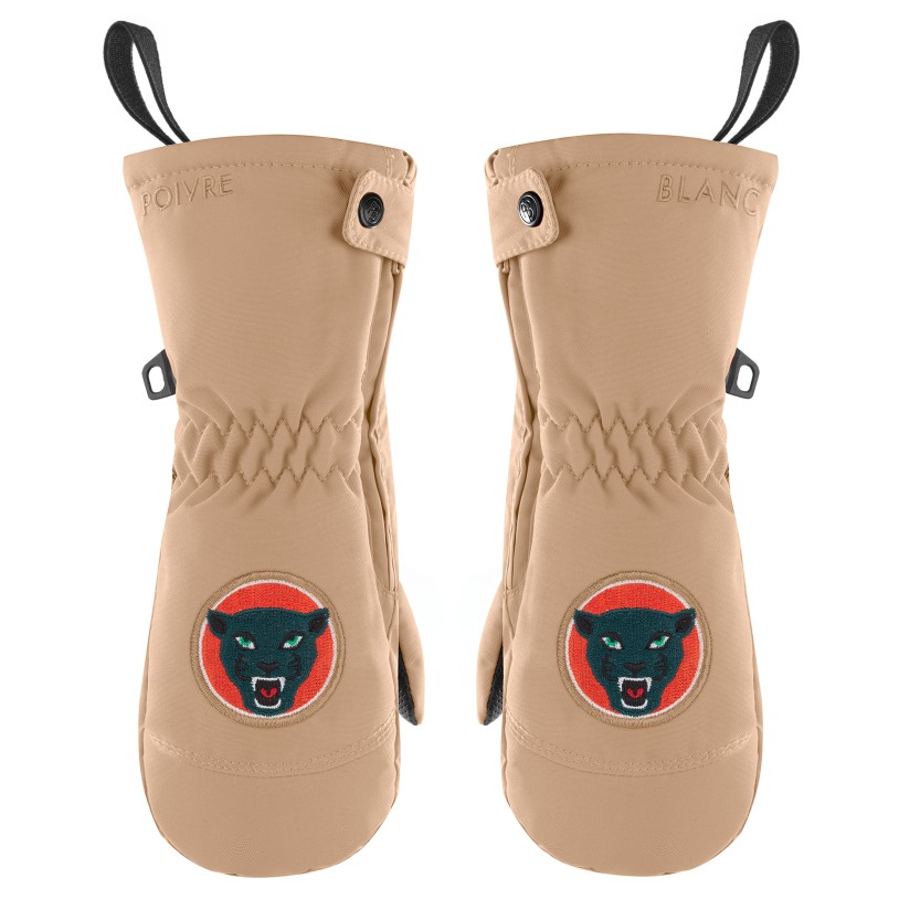 Boys ski mittens almond brown