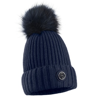 Womens beanie with pompom gothic blue