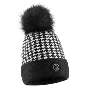 Womens beanie check black