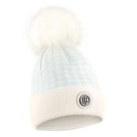 Girls beanie check white