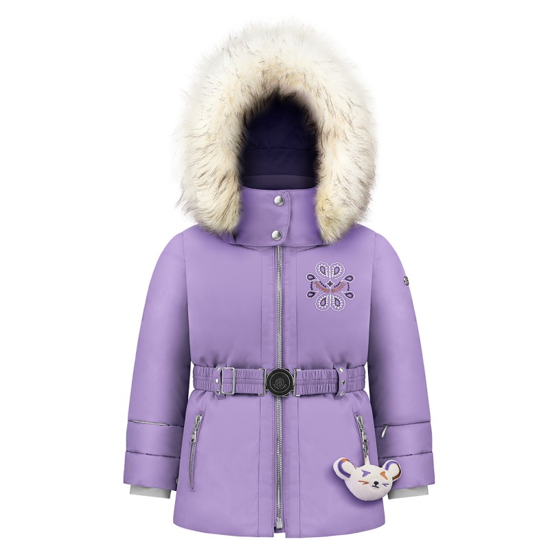 Girls synthetic down ski jacket lavender purple June