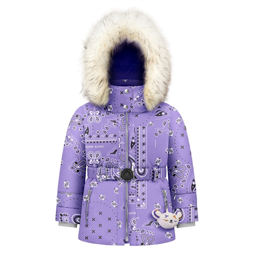 Girls synthetic down ski jacket paisley purple June
