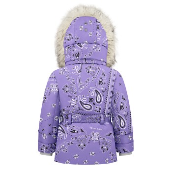 Girls synthetic down ski jacket paisley purple June