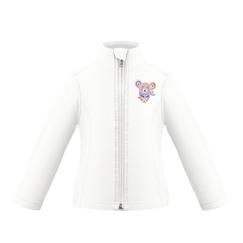 Girls micro fleece jacket white Ruby