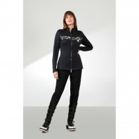 Womens stretch fleece jacket fancy black