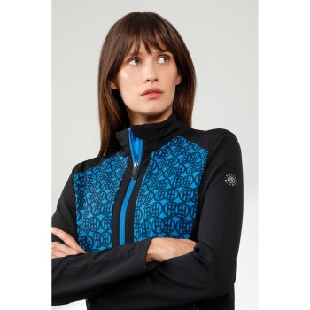 Womens thermo sweater with zip monogram king blue