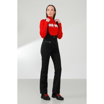 Womens stretch bib pants black