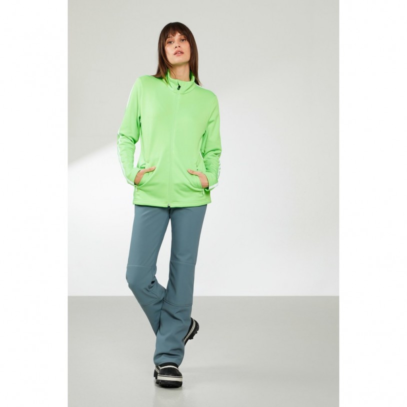 Womens stretch fleece jacket paradise green